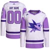 San Jose Sharks Adidas Hockey Fights Cancer Primegreen Authentic Custom Jersey - White/purple Custom Jerseys Nhl - Robokeg