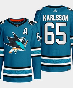 San Jose Sharks Erik Karlsson 65 Teal Primegreen 2022-23 Home Jersey - Robokeg