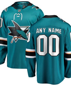 San Jose Sharks Fanatics Branded Home Breakaway Custom Jersey - Teal Custom Jerseys Nhl - Robokeg