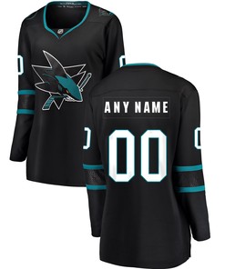 San Jose Sharks Fanatics Branded Womens Alternate Breakaway Custom Jersey - Black Custom Jerseys Nhl - Robokeg
