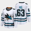 San Jose Sharks Jeffrey Viel 63 2022-23 Away White Jersey The Evolve - Robokeg
