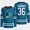 San Jose Sharks Kaapo Kahkonen 36 Teal Primegreen 2022-23 Home Jersey - Robokeg