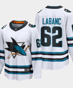 San Jose Sharks Kevin Labanc 62 2022-23 Away White Jersey The Evolve - Robokeg