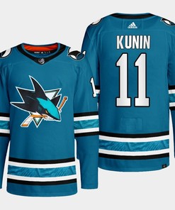 San Jose Sharks Luke Kunin 11 Teal Primegreen 2022-23 Home Jersey - Robokeg