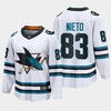 San Jose Sharks Matt Nieto 2022-23 Away White 83 Jersey The Evolve - Robokeg