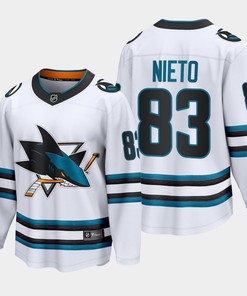 San Jose Sharks Matt Nieto 2022-23 Away White 83 Jersey The Evolve - Robokeg