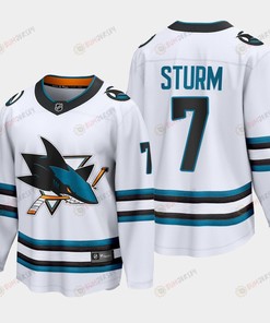 San Jose Sharks Nico Sturm 7 2022-23 Away White Jersey The Evolve - Robokeg