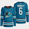 San Jose Sharks Ryan Merkley 6 Teal Primegreen 2022-23 Home Jersey - Robokeg
