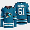 San Jose Sharks Santeri Hatakka 61 Teal Primegreen 2022-23 Home Jersey - Robokeg