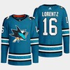 San Jose Sharks Steven Lorentz 16 Teal Primegreen 2022-23 Home Jersey - Robokeg