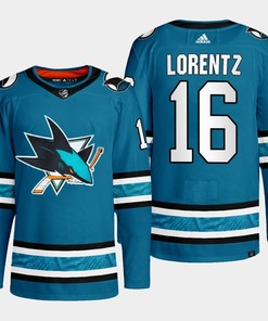San Jose Sharks Steven Lorentz 16 Teal Primegreen 2022-23 Home Jersey - Robokeg