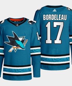 San Jose Sharks Thomas Bordeleau 17 Teal Primegreen 2022-23 Home Jersey - Robokeg