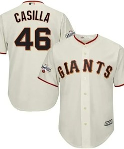 Santiago Casilla San Francisco Giants World Series Champions Cool Base Jersey - Cream - Robokeg