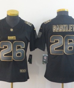 Saquon Barkley #26 New York Giants Nfl Explosion Legendary Gold Black Jersey - Robokeg