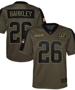 Saquon Barkley New York Giants 2021 Salute To Service Game Jersey - Olive Nfl - Robokeg