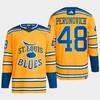 Scott Perunovich 48 Reverse Retro 2.0 2022 St. Louis Blues Yellow Jersey Primegreen - Robokeg