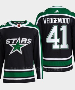 Scott Wedgewood 41 Reverse Retro 2.0 2022 Dallas Stars Black Jersey Pro Primegreen - Robokeg