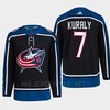 Sean Kuraly 7 Reverse Retro 2.0 2022 Columbus Blue Jackets Navy Jersey Primegreen - Robokeg