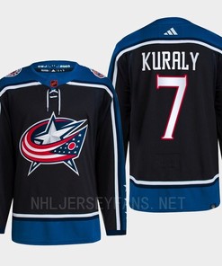 Sean Kuraly 7 Reverse Retro 2.0 2022 Columbus Blue Jackets Navy Jersey Primegreen - Robokeg