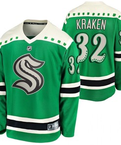 Seattle Kraken 2022 St. Patrick Green 32 Jersey Jersey - Robokeg