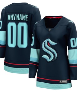 Seattle Kraken Fanatics Branded Womens Home Breakaway Custom Jersey - Navy Custom Jerseys Nhl - Robokeg