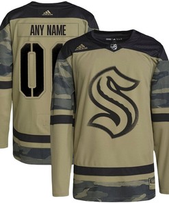 Seattle Kraken Military Appreciation Team Custom Practice Jersey - Camo - Robokeg