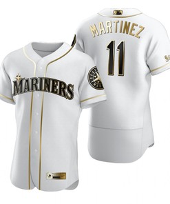 Seattle Mariners #11 Brandedgar Martinez Mlb Golden Brandedition White Jersey Gift For Mariners Fans - Robokeg