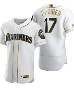 Seattle Mariners #17 Mitch Haniger Mlb Golden Brandedition White Jersey Gift For Mariners Fans - Robokeg
