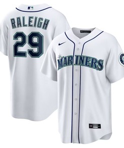 Seattle Mariners #29 Cal Raleigh Home Replica Jersey - White - Robokeg
