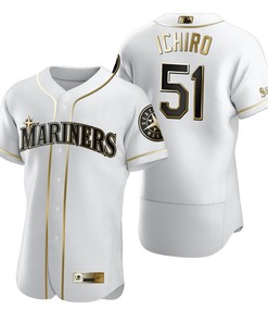 Seattle Mariners #51 Ichiro Suzuki Mlb Golden Brandedition White Jersey Gift For Mariners Fans - Robokeg