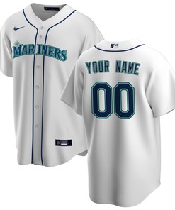 Seattle Mariners Home Replica Custom Jersey - White Custom Jerseys Mlb - Robokeg