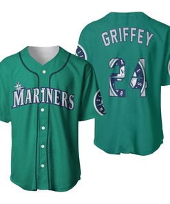 Seattle Mariners Ken Griffey Jr 24 2020 Mlb Green Jersey Inspired Baseball Jersey - Robokeg