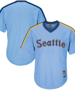 Seattle Mariners Majestic Cooperstown Cool Base Replica Team Jersey - Light Blue Mlb - Robokeg