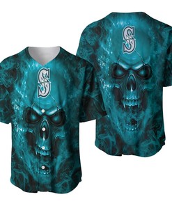 Seattle Mariners Mlb Fan Skull Baseball Jersey - Robokeg
