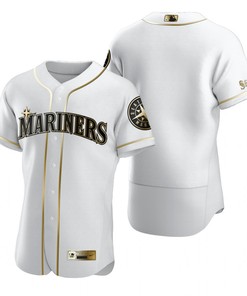 Seattle Mariners Mlb Golden Brandedition White Jersey Gift For Mariners Fans - Robokeg