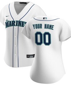 Seattle Mariners Womens Home Replica Custom Jersey - White Custom Jerseys Mlb - Robokeg