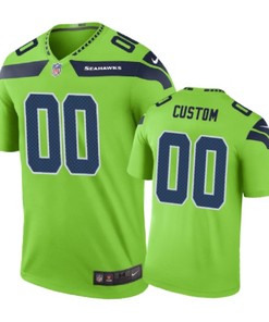 Seattle Seahawks #00 Custom Nike Color Rush Green Jersey - Robokeg
