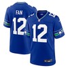 Seattle Seahawks #12 12th Fan Throwback Player Game Jersey - Royal - Robokeg