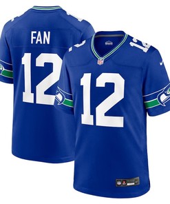 Seattle Seahawks #12 12th Fan Throwback Player Game Jersey - Royal - Robokeg