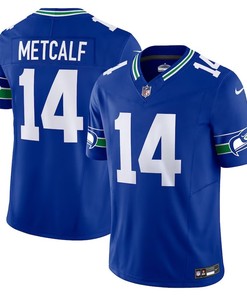 Seattle Seahawks #14 Dk Metcalf Throwback Vapor Fuse Limited Jersey - Royal - Robokeg
