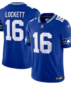 Seattle Seahawks #16 Tyler Lockett Throwback Vapor Fuse Limited Jersey - Royal - Robokeg