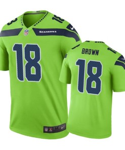 Seattle Seahawks #18 Jaron Brown Nike Color Rush Green Jersey - Robokeg