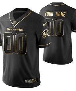 Seattle Seahawks 2021 Nfl Golden Brandedition Black Jersey Gift With Custom Name Number For Seahawks Fans - Robokeg