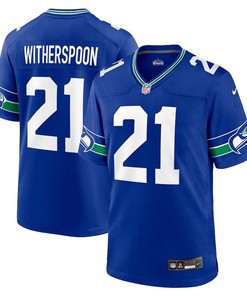Seattle Seahawks #21 Devon Witherspoon Throwback Player Game Jersey - Royal - Robokeg
