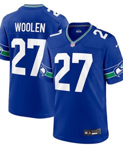 Seattle Seahawks #27 Tariq Woolen Throwback Player Game Jersey - Royal - Robokeg