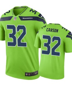 Seattle Seahawks #32 Chris Carson Nike Color Rush Green Jersey - Robokeg