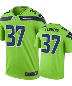 Seattle Seahawks #37 Tre Flowers Nike Color Rush Green Jersey - Robokeg