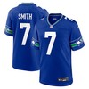 Seattle Seahawks #7 Geno Smith Throwback Player Game Jersey - Royal - Robokeg