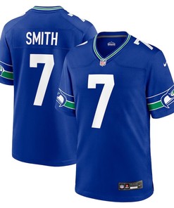 Seattle Seahawks #7 Geno Smith Throwback Player Game Jersey - Royal - Robokeg