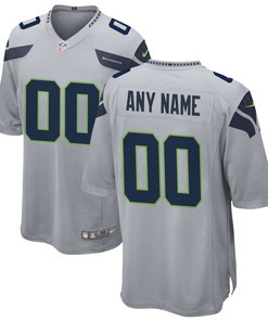 Seattle Seahawks Alternate Custom Game Jersey Gray Custom Jerseys Nfl - Robokeg
